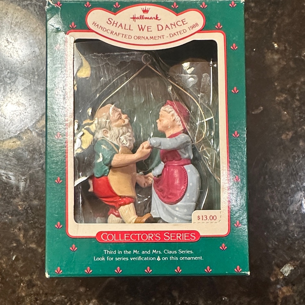 Hallmark Shall We Dance Ornament - Red, Green, White 3rd in series 1988 vintage